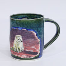 Load image into Gallery viewer, Dark Green Mug - Arctic Baby Fox
